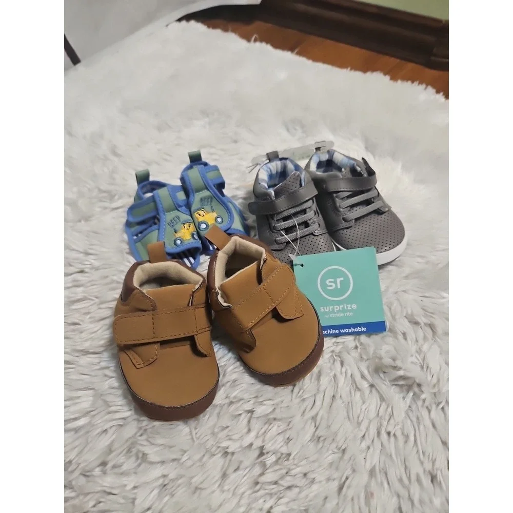 Baby Boy‎ Shoes Size 0- 3 Months, 6 - 12 Months  New Without Box  Lot Of 3 Pairs